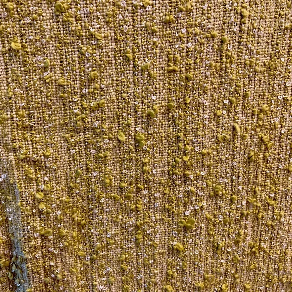 Vintage 1960’s‎ olive green nubby light thrown. 66” x 44”. 151